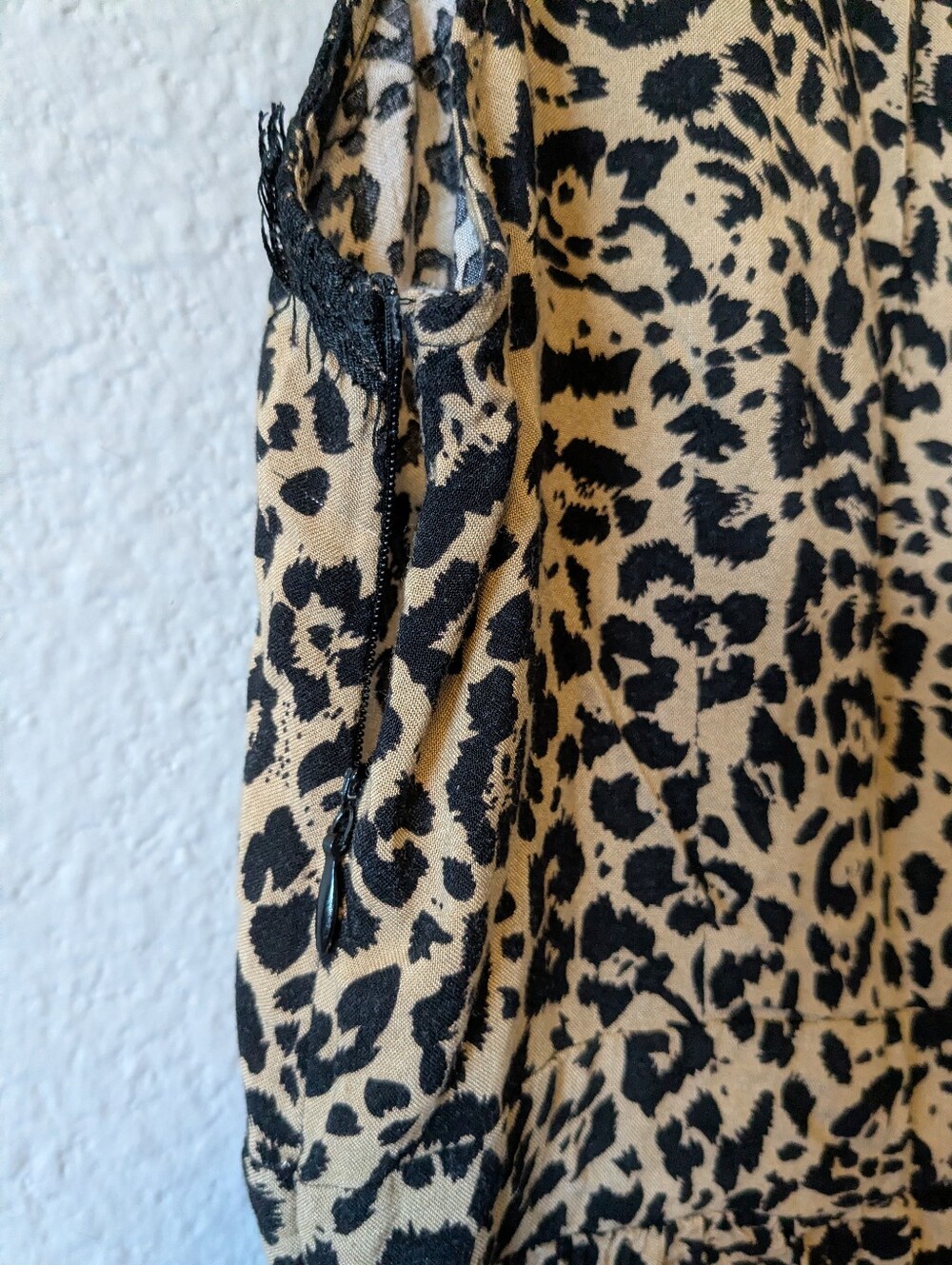 UP by Ultra Pink Leopard Print Mini Dress with Black Lace Sleeveless Sundress XL - Picture 6 of 11